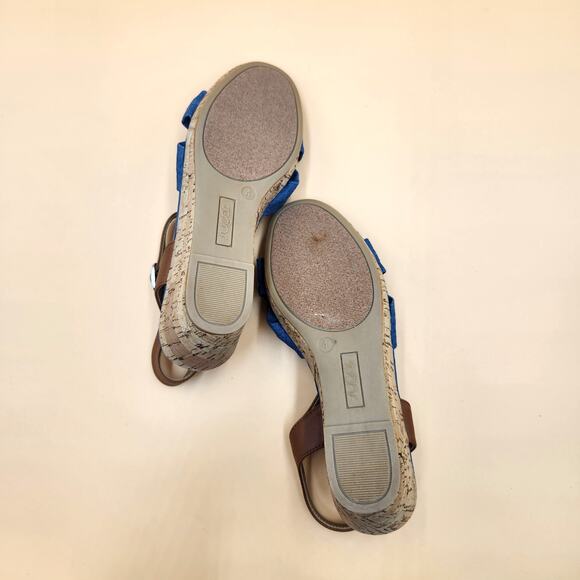 Sugar Big Girls Denim Blue Palmier Summer Cork Wedge Sandals Size Kids 4M - Picture 7 of 7